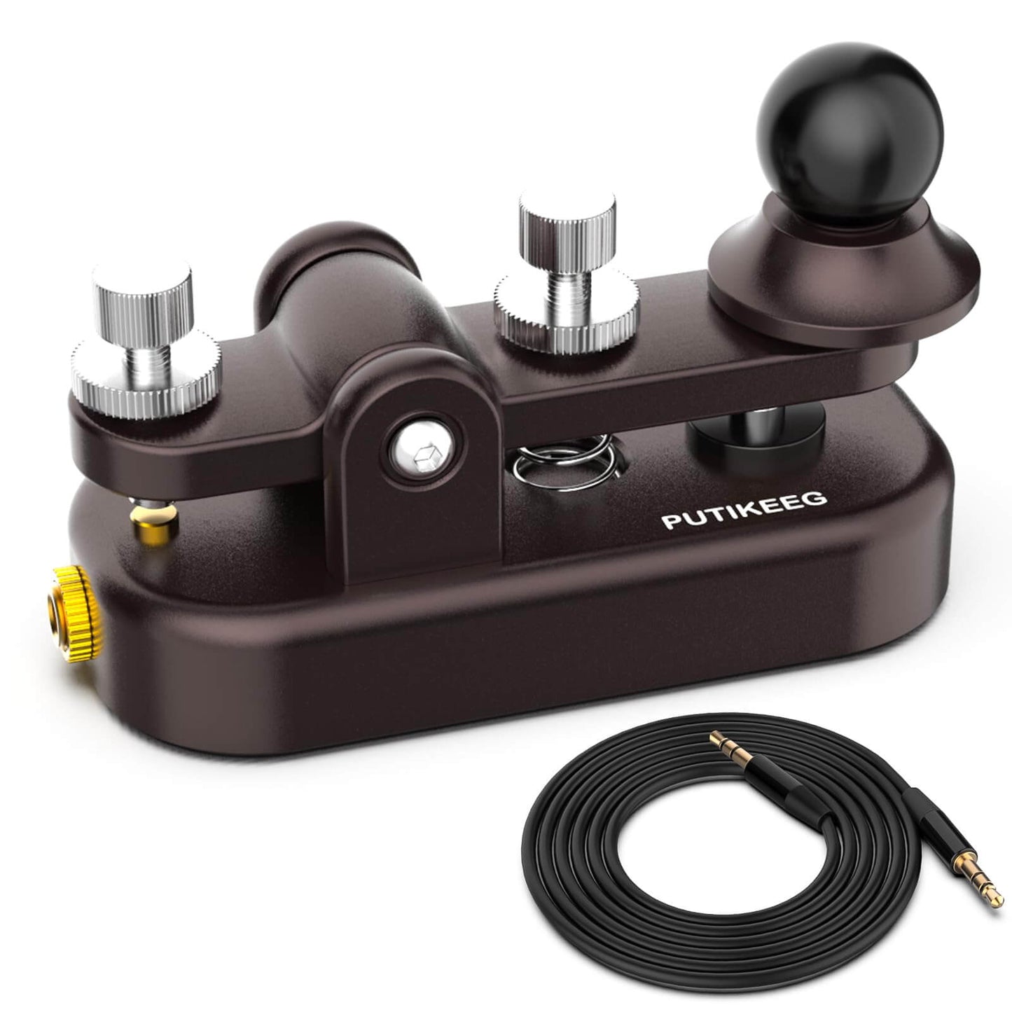 The CW Morse Straight Key Mini offers precise and comfortable Morse code operation. This Straight Key Morse features tool-free paddle adjustment, a powerful magnetic return, and stable silicone foot pads. Made from durable 6061T6 aluminum alloy with NMB Japan bearings and 304 stainless steel screws, it is lightweight and portable, perfect for any radio device.