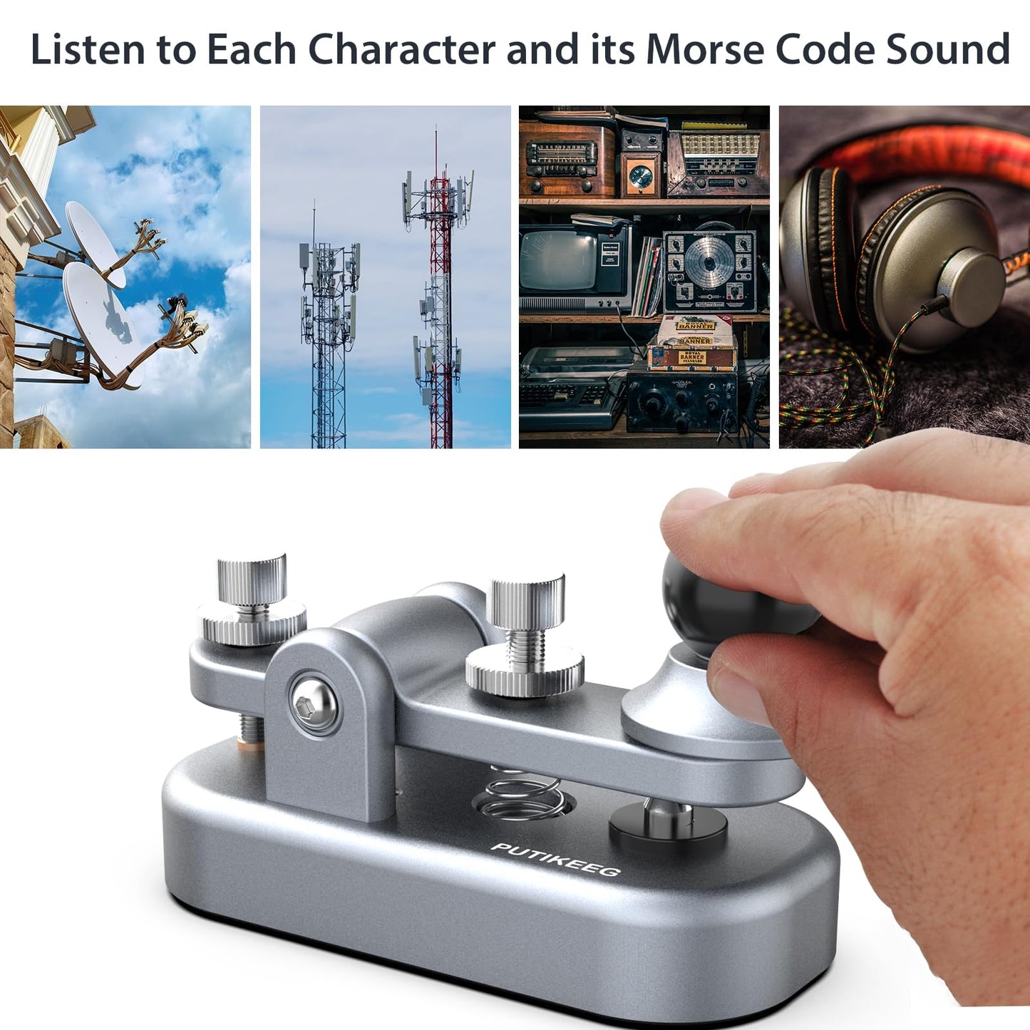 The CW Morse Straight Key Mini offers precise and comfortable Morse code operation. This Straight Key Morse features tool-free paddle adjustment, a powerful magnetic return, and stable silicone foot pads. Made from durable 6061T6 aluminum alloy with NMB Japan bearings and 304 stainless steel screws, it is lightweight and portable, perfect for any radio device.