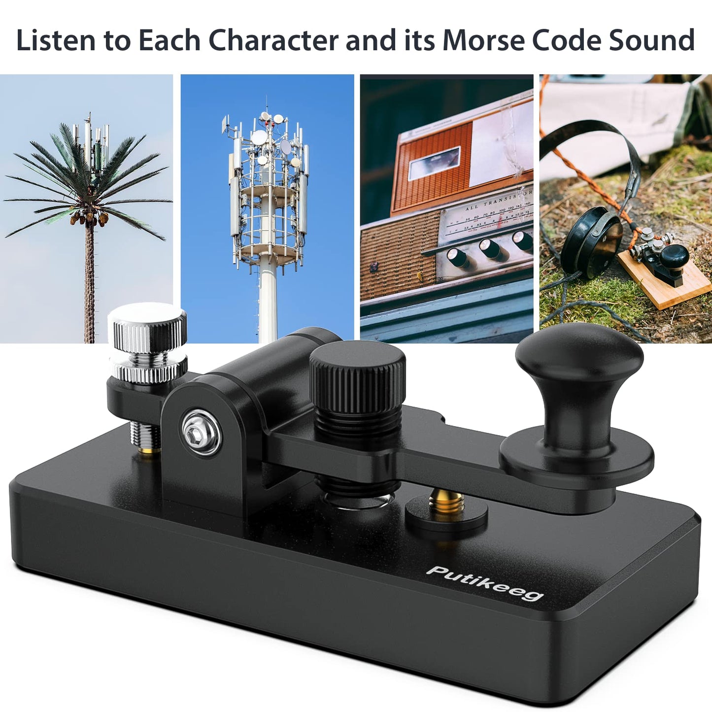 This is the a black Straight Key Morse ;Powerful magnetic return force with dual magnetic circuit. Made of high-quality 6061T6 aluminum alloy for corrosion resistance. Features NMB Japan imported bearings and stainless steel screws.