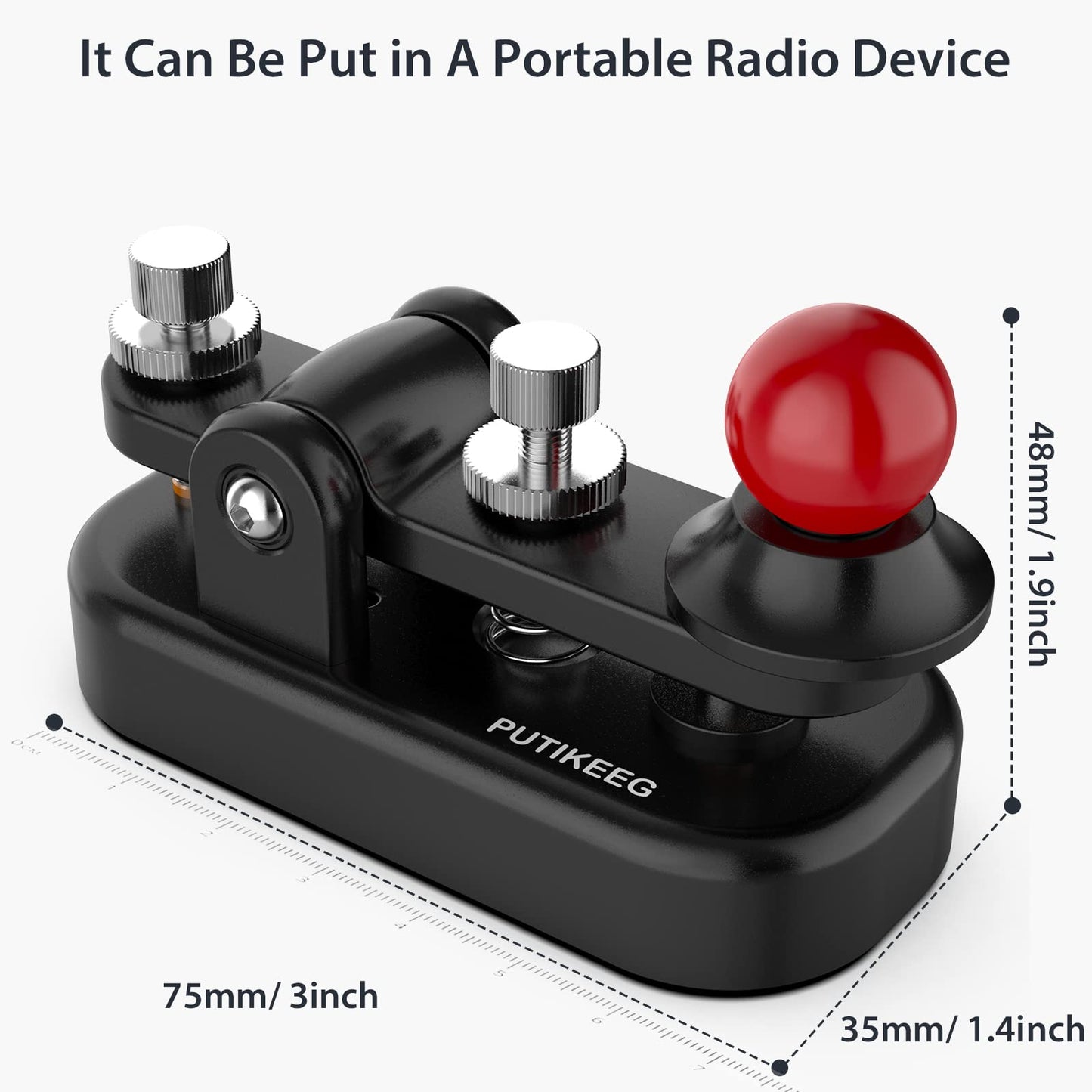 The CW Morse Straight Key Mini offers precise and comfortable Morse code operation. This Straight Key Morse features tool-free paddle adjustment, a powerful magnetic return, and stable silicone foot pads. Made from durable 6061T6 aluminum alloy with NMB Japan bearings and 304 stainless steel screws, it is lightweight and portable, perfect for any radio device.