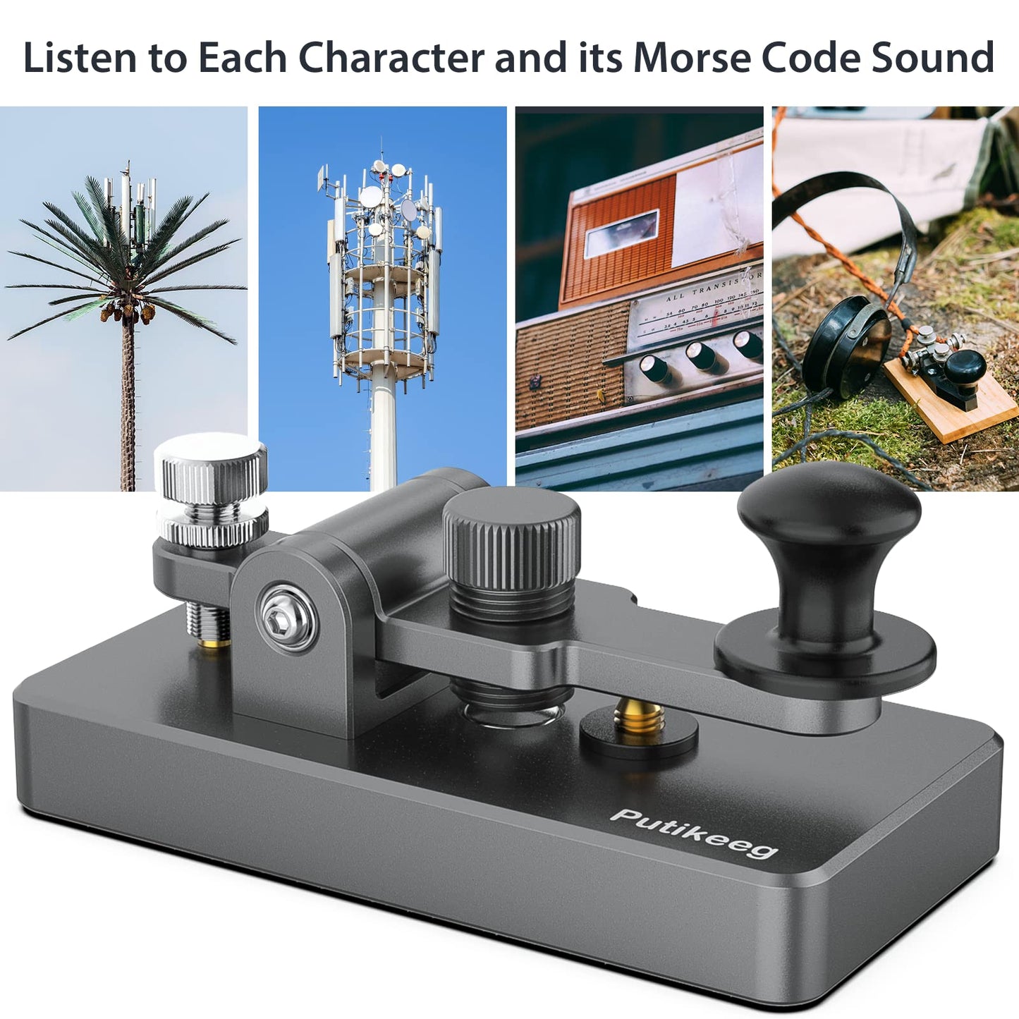 This is the a grey Straight Key Morse ;Powerful magnetic return force with dual magnetic circuit. Made of high-quality 6061T6 aluminum alloy for corrosion resistance. Features NMB Japan imported bearings and stainless steel screws.
