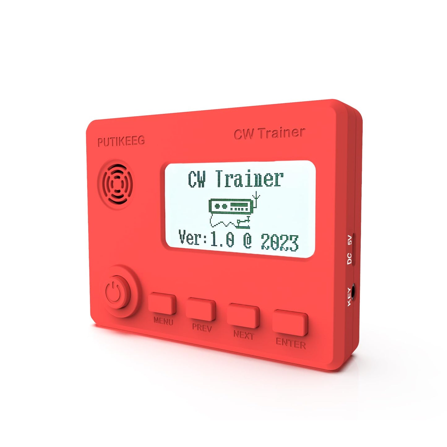 This red mini CW trainer with display has a built-in translation function that converts Morse code to text in real time, simplifying the learning process. Offers a variety of practice modes from basic to advanced to meet different stages of learning needs. Made of high quality materials to ensure durability and reliability. Equipped with an adjustable sound switch that allows you to turn the sound on or off as needed, making it easy to use in different environments.