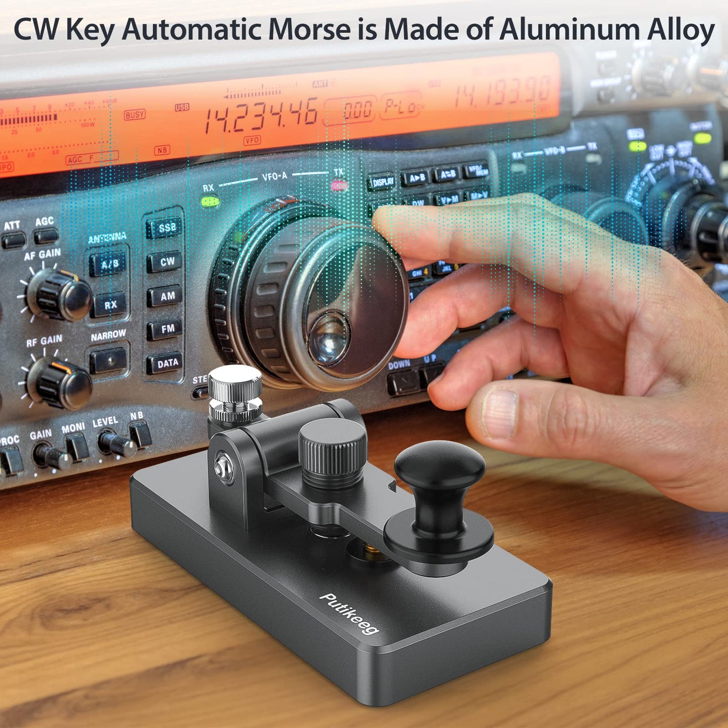 This is the a grey Straight Key Morse ;Powerful magnetic return force with dual magnetic circuit. Made of high-quality 6061T6 aluminum alloy for corrosion resistance. Features NMB Japan imported bearings and stainless steel screws.
