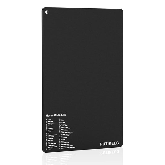 Our Morse Code Key List ;chart for telegram transmission and alphabet testing. Steel plate bottom with non-slip rubber pads for stability. High-quality hardened steel construction ensures durability. Compatible with Morse code keys, ideal for  Morse Code applications. for Morse Code enthusiasts, beginners, and outdoor activities.