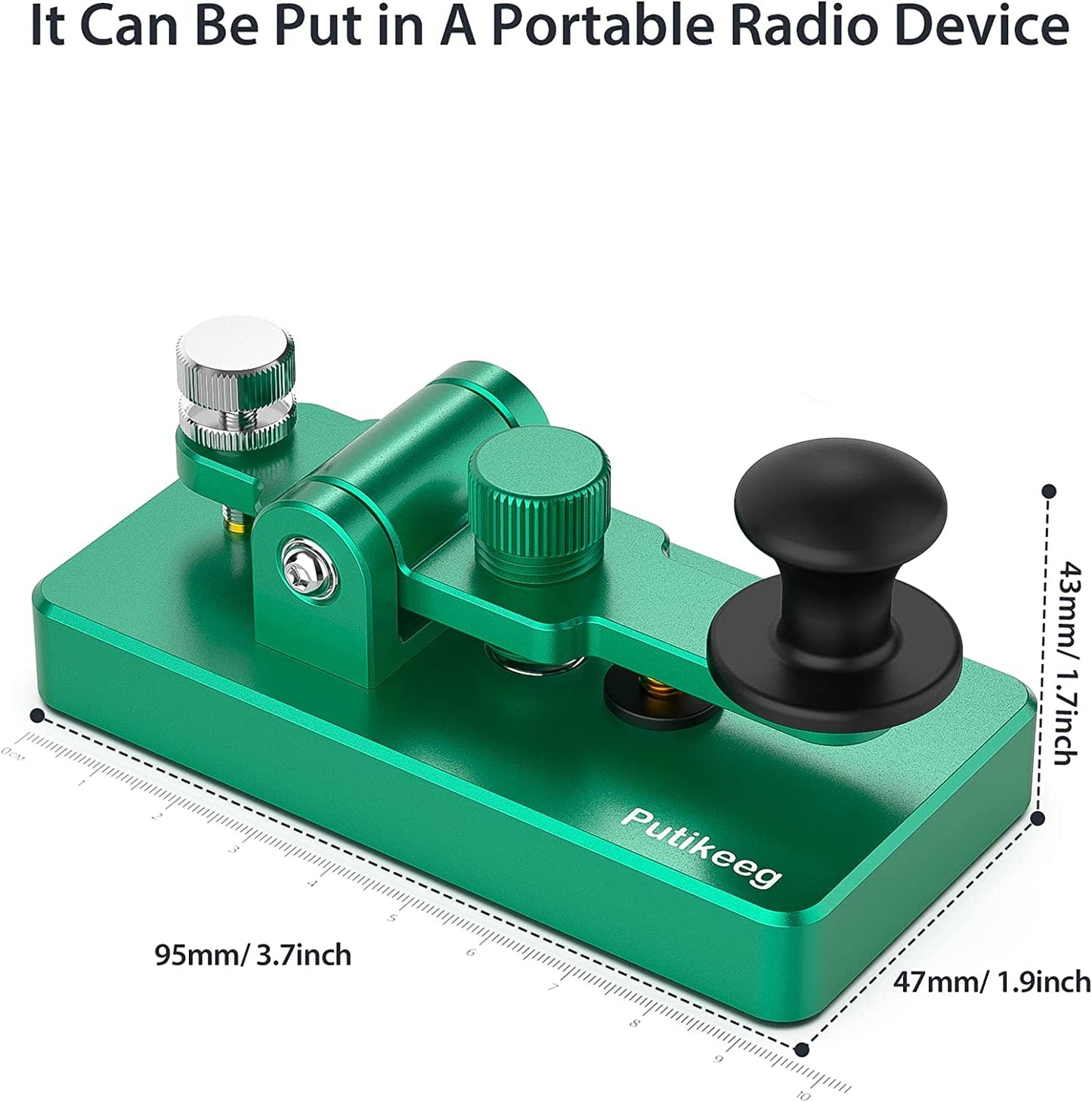 This is the a green Straight Key Morse ;Powerful magnetic return force with dual magnetic circuit. Made of high-quality 6061T6 aluminum alloy for corrosion resistance. Features NMB Japan imported bearings and stainless steel screws.