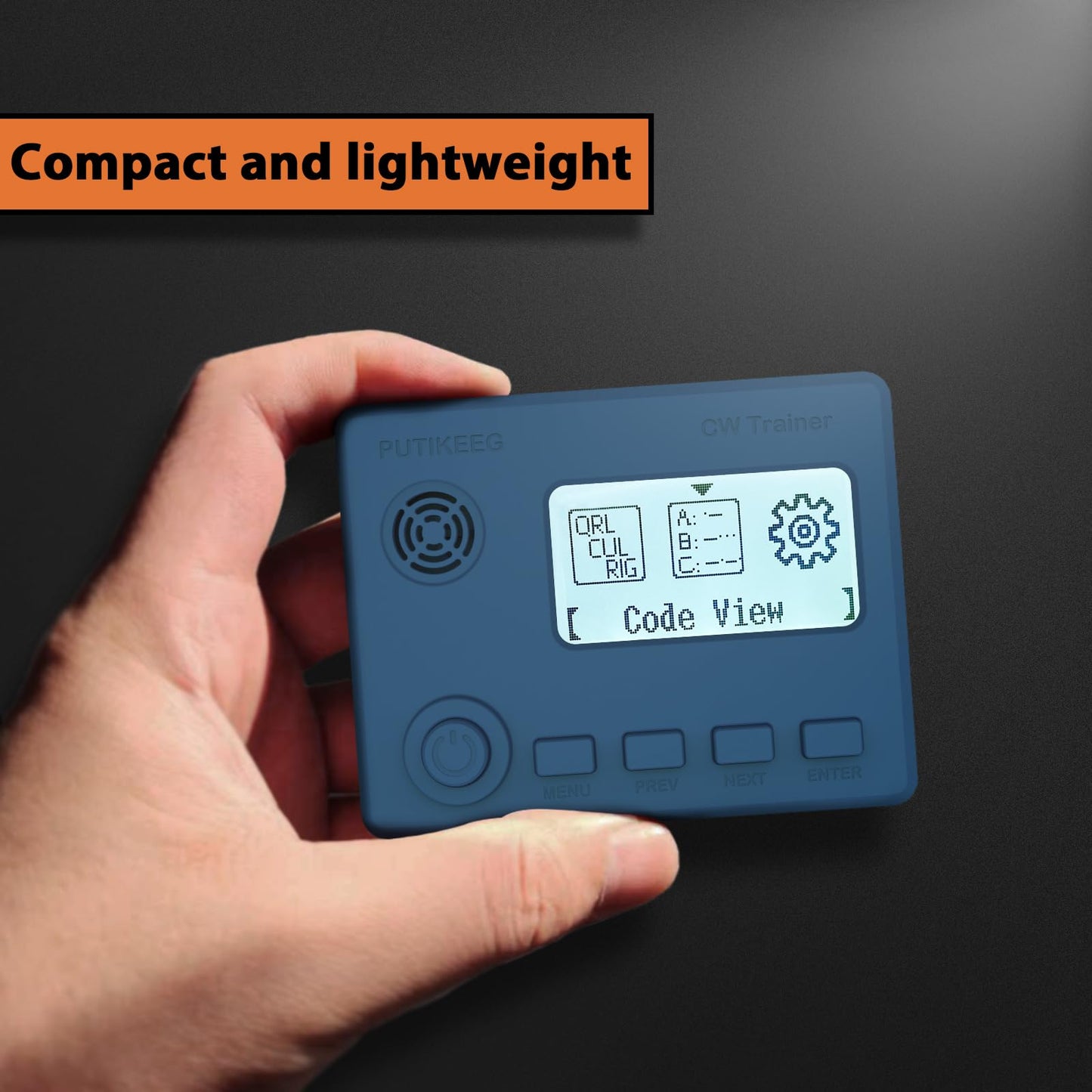 This blue mini CW trainer with display has a built-in translation function that converts Morse code to text in real time, simplifying the learning process. Offers a variety of practice modes from basic to advanced to meet different stages of learning needs. Made of high quality materials to ensure durability and reliability. Equipped with an adjustable sound switch that allows you to turn the sound on or off as needed, making it easy to use in different environments.