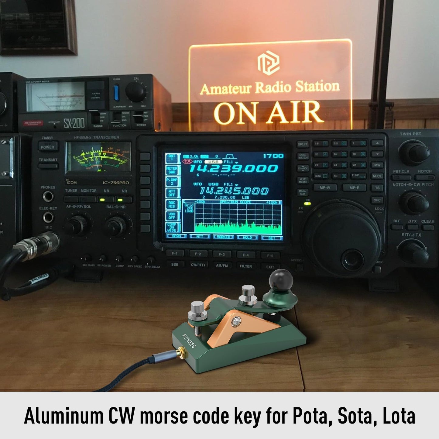 Discover precision with this fully adjustable Morse code key. Crafted from 6061T6 aluminum alloy, anodized for durability. Ergonomic design ensures comfort during extended use. Solid CNC machined from billet aluminum for reliability. Ideal for radio enthusiasts, beginners, and outdoor activities like POTA, SOTA, LOTA. Compact and portable for easy carrying in any radio setup.