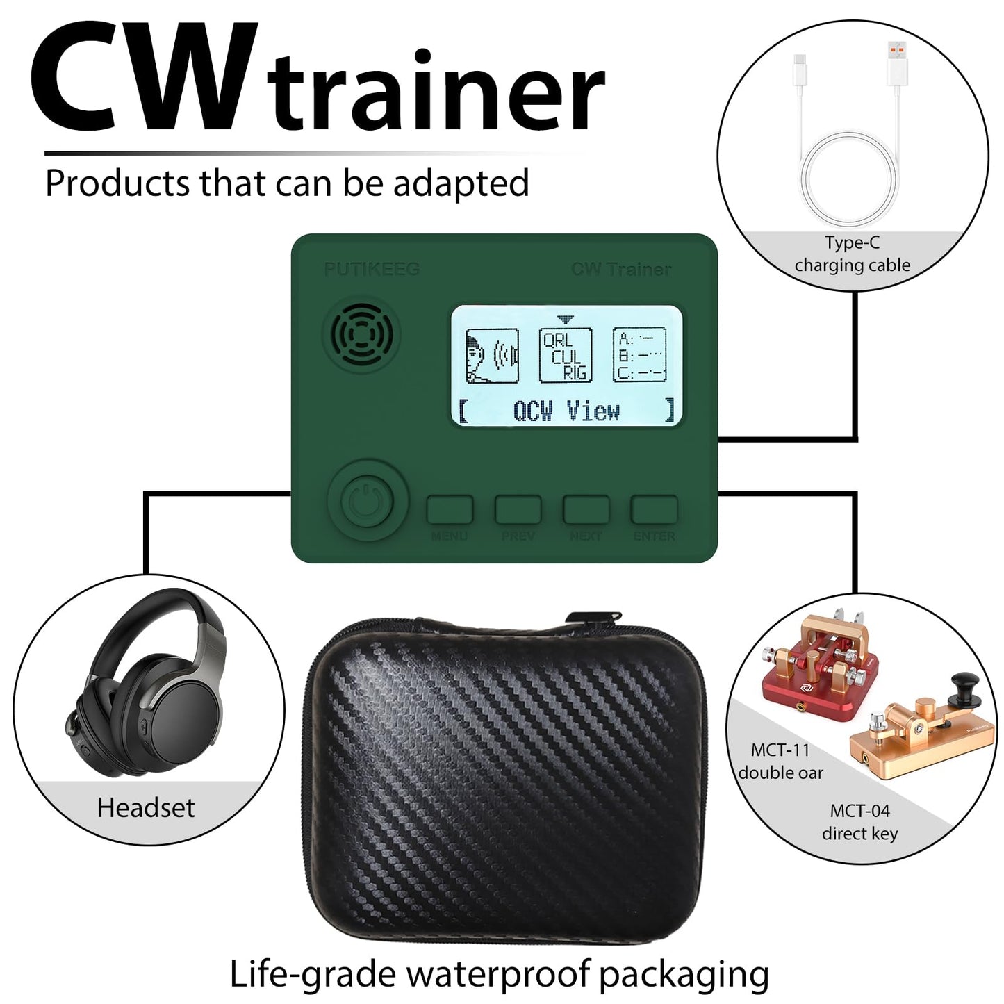 Mini CW Morse Code Trainer with Morse Code Translator