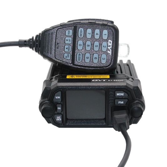 KT-8900D: Mini, lightweight mobile transceiver, upgraded from KT-8900. Features include a larger LCD, cooling fan, long-distance capability. Easy CHIRP or MIKLOR software programming for Windows 7/8/10. Kit includes radio, speaker mic, DC cable, brackets, mounting hardware, user guide, and programming cable.