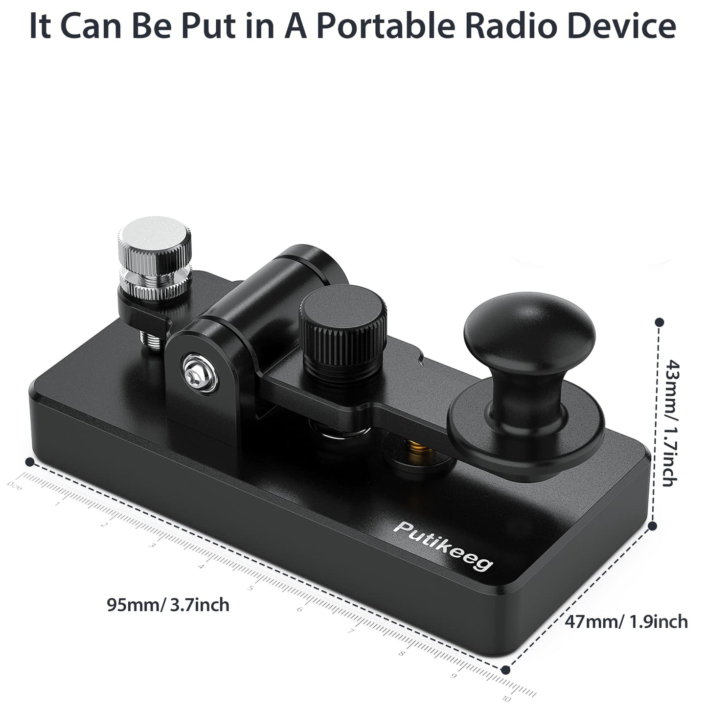 This is the a black Straight Key Morse ;Powerful magnetic return force with dual magnetic circuit. Made of high-quality 6061T6 aluminum alloy for corrosion resistance. Features NMB Japan imported bearings and stainless steel screws.