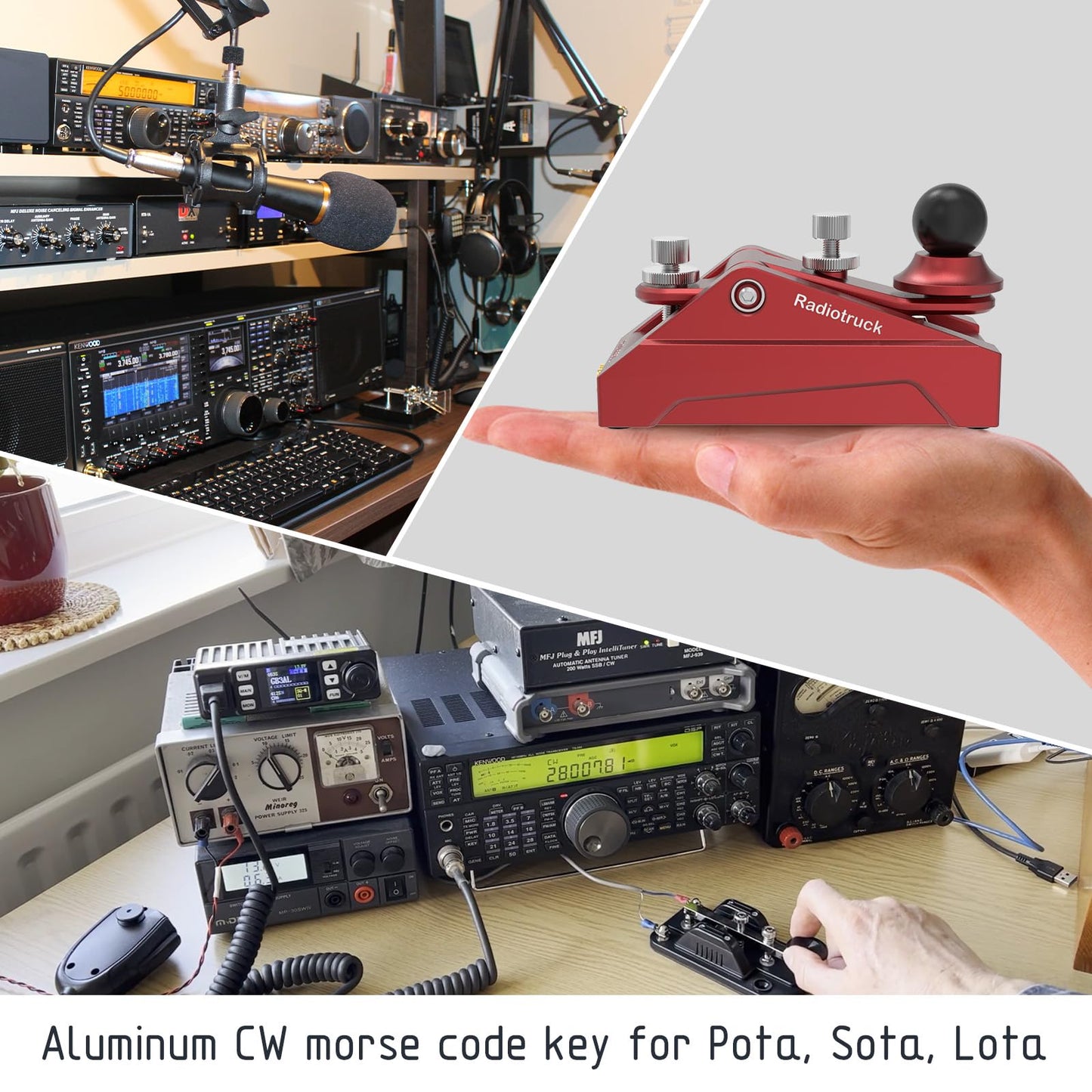 CW Morse Code Keys: Precision and Comfort Exquisite PC board with 3.5mm stereo receptacle. Dual magnetic return force (400g-1000g). Adjustable Dit & DAH paddle distances. Non-slip pads and weighted base for stability.Ideal for radio enthusiasts, CW Morse code keys offer enhanced performance and comfort.