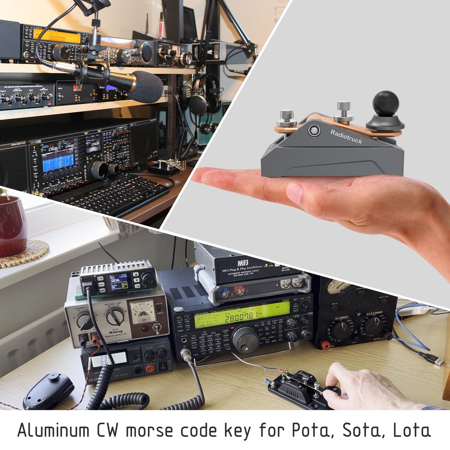 Discover precision with this fully adjustable Morse code key. Crafted from 6061T6 aluminum alloy, anodized for durability. Ergonomic design ensures comfort during extended use. Solid CNC machined from billet aluminum for reliability. Ideal for radio enthusiasts, beginners, and outdoor activities like POTA, SOTA, LOTA. Compact and portable for easy carrying in any radio setup.