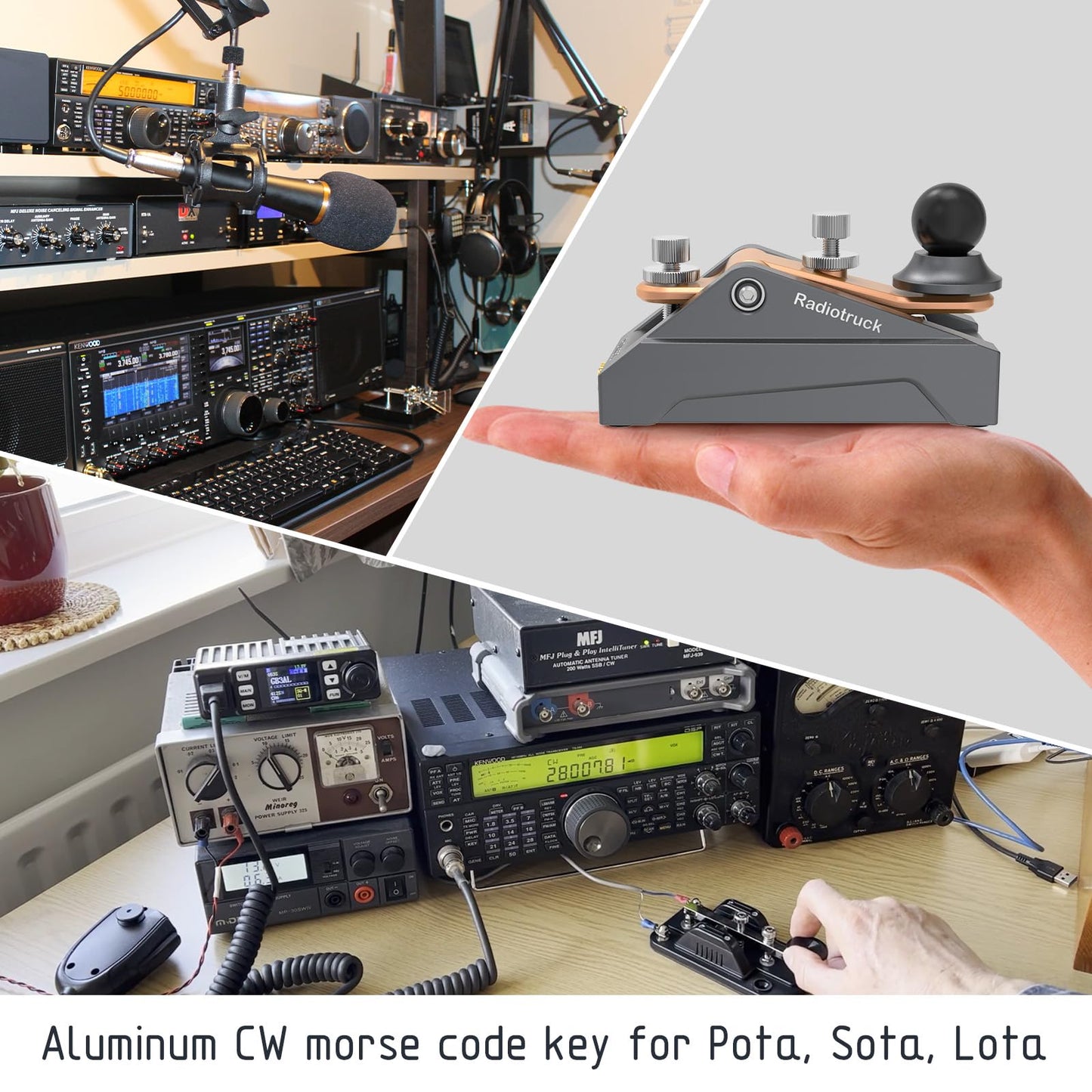 CW Morse Code Keys: Precision and Comfort Exquisite PC board with 3.5mm stereo receptacle. Dual magnetic return force (400g-1000g). Adjustable Dit & DAH paddle distances. Non-slip pads and weighted base for stability.Ideal for radio enthusiasts, CW Morse code keys offer enhanced performance and comfort.