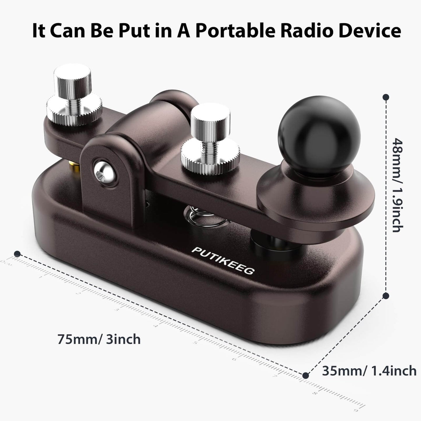 The CW Morse Straight Key Mini offers precise and comfortable Morse code operation. This Straight Key Morse features tool-free paddle adjustment, a powerful magnetic return, and stable silicone foot pads. Made from durable 6061T6 aluminum alloy with NMB Japan bearings and 304 stainless steel screws, it is lightweight and portable, perfect for any radio device.