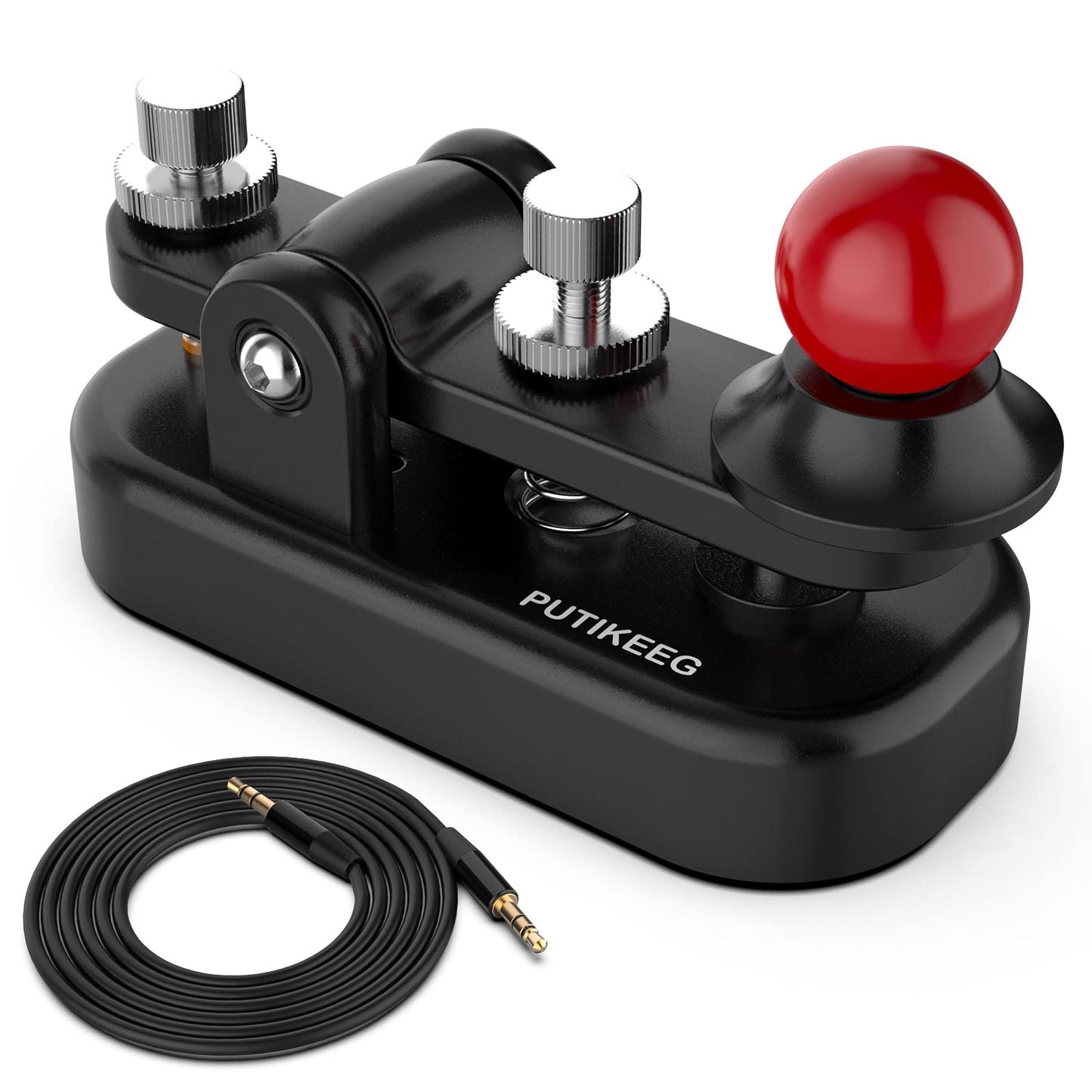 The CW Morse Straight Key Mini offers precise and comfortable Morse code operation. This Straight Key Morse features tool-free paddle adjustment, a powerful magnetic return, and stable silicone foot pads. Made from durable 6061T6 aluminum alloy with NMB Japan bearings and 304 stainless steel screws, it is lightweight and portable, perfect for any radio device.