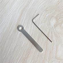 CW Keyer Wrench and Allen set, featuring a 5.5mm wrench and a 1.5mm hex key. Crafted from durable metal.