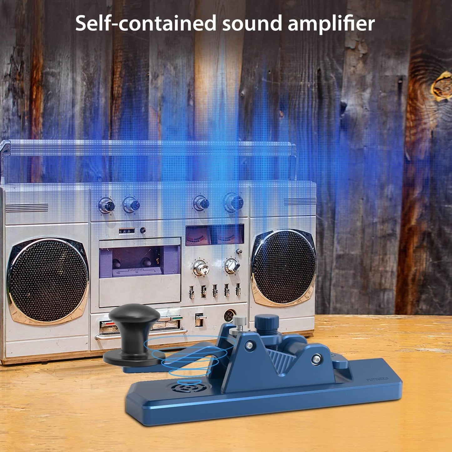 This is a blue CW Keyer Automatic Morse with speakers Benefit from an added speaker for sound exercises, while enjoying comfortable rebound feedback and stability with 4 silicone foot pads. Crafted from high-quality 6061T6 aluminum alloy for corrosion resistance, equipped with NMB Japan bearings and 304 stainless steel screws for durability.