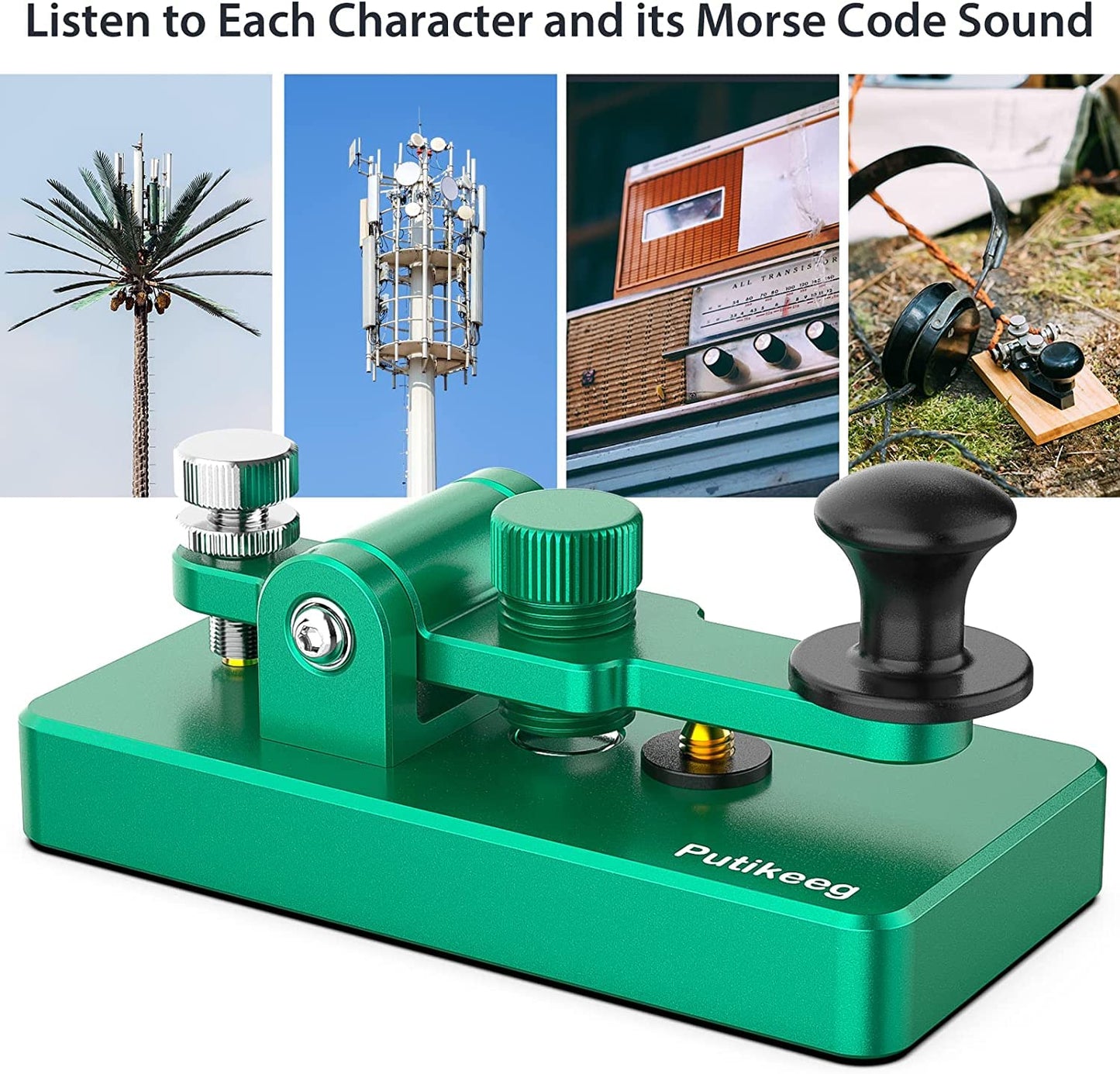 This is the a green Straight Key Morse ;Powerful magnetic return force with dual magnetic circuit. Made of high-quality 6061T6 aluminum alloy for corrosion resistance. Features NMB Japan imported bearings and stainless steel screws.