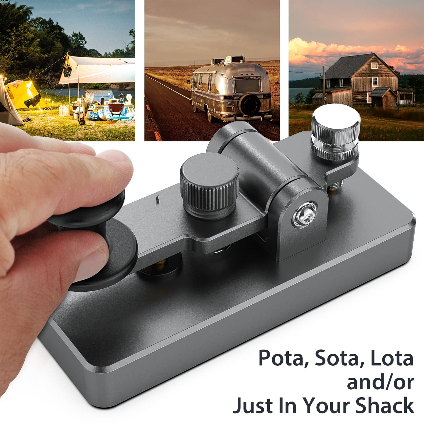 This is the a grey Straight Key Morse ;Powerful magnetic return force with dual magnetic circuit. Made of high-quality 6061T6 aluminum alloy for corrosion resistance. Features NMB Japan imported bearings and stainless steel screws.
