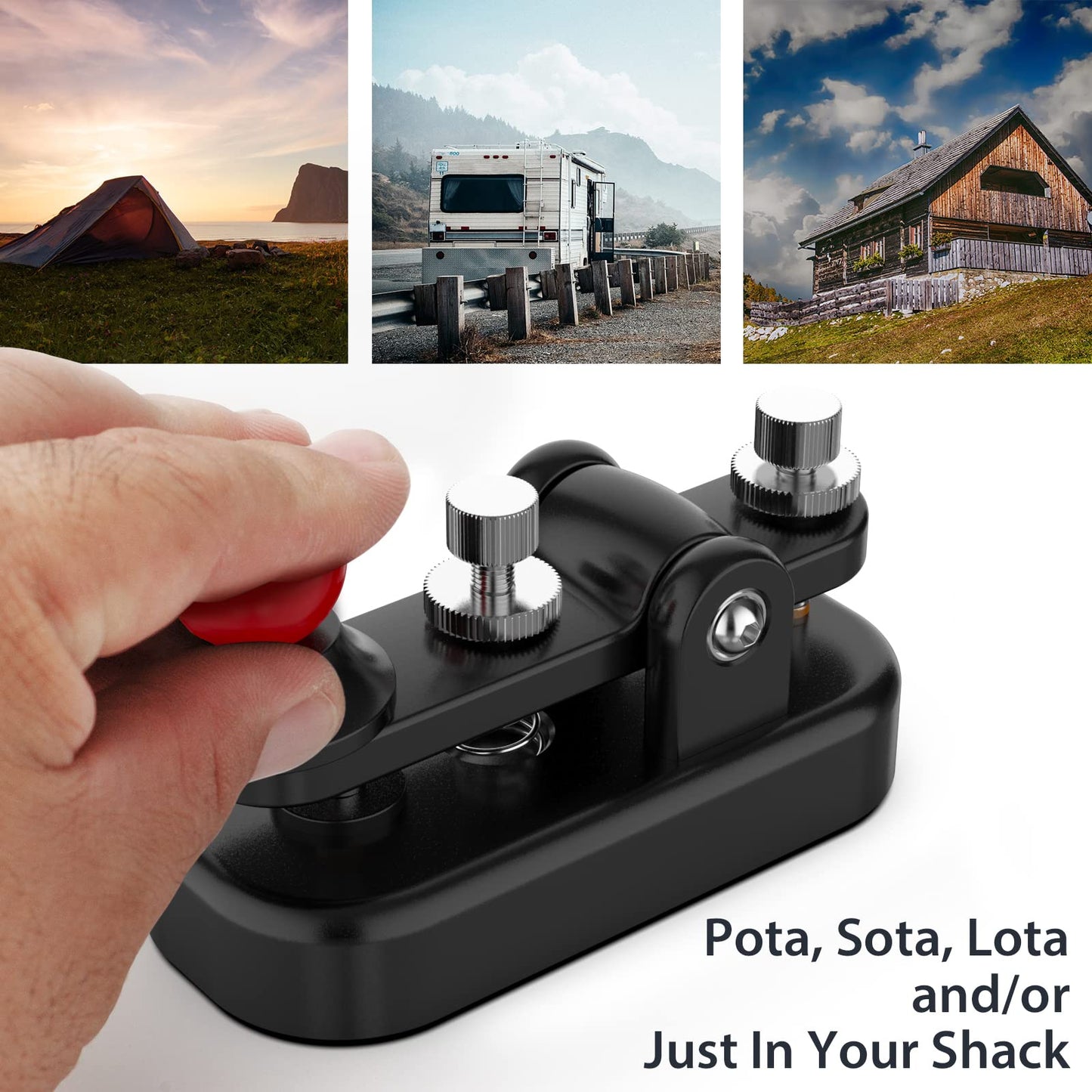 The CW Morse Straight Key Mini offers precise and comfortable Morse code operation. This Straight Key Morse features tool-free paddle adjustment, a powerful magnetic return, and stable silicone foot pads. Made from durable 6061T6 aluminum alloy with NMB Japan bearings and 304 stainless steel screws, it is lightweight and portable, perfect for any radio device.
