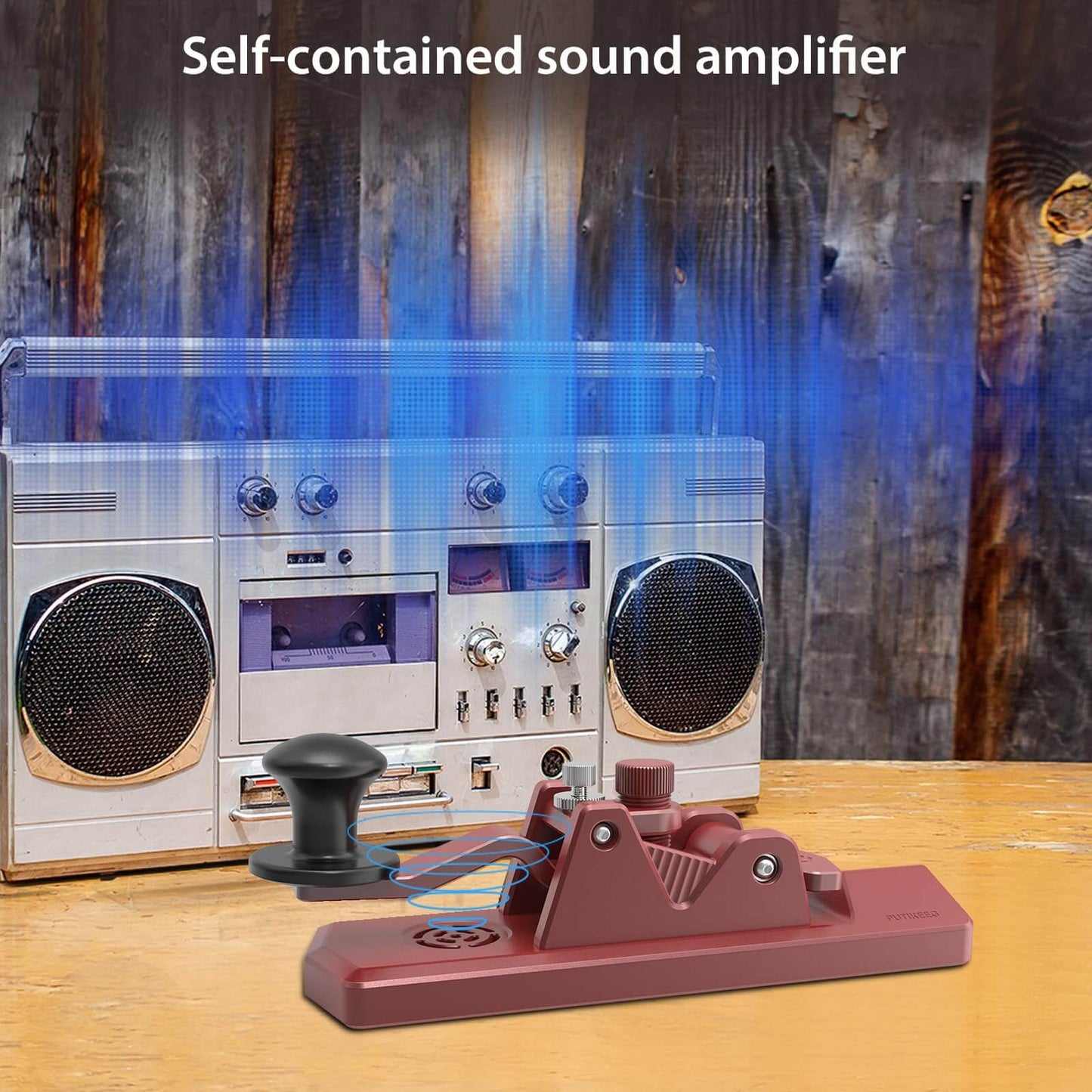 This is a red CW Keyer Automatic Morse with speakers Benefit from an added speaker for sound exercises, while enjoying comfortable rebound feedback and stability with 4 silicone foot pads. Crafted from high-quality 6061T6 aluminum alloy for corrosion resistance, equipped with NMB Japan bearings and 304 stainless steel screws for durability.