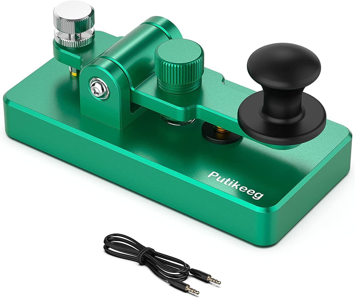 This is the a green Straight Key Morse ;Powerful magnetic return force with dual magnetic circuit. Made of high-quality 6061T6 aluminum alloy for corrosion resistance. Features NMB Japan imported bearings and stainless steel screws.