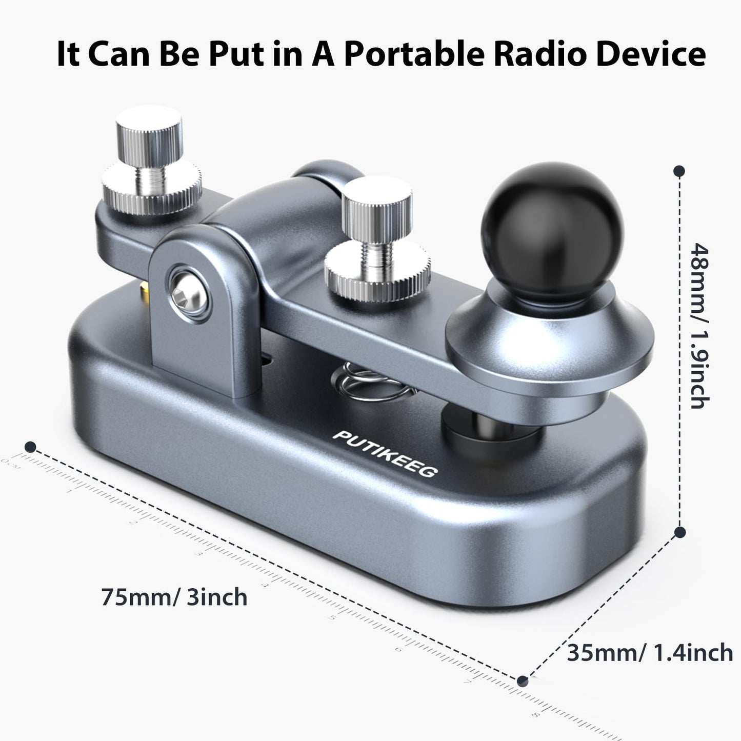 The CW Morse Straight Key Mini offers precise and comfortable Morse code operation. This Straight Key Morse features tool-free paddle adjustment, a powerful magnetic return, and stable silicone foot pads. Made from durable 6061T6 aluminum alloy with NMB Japan bearings and 304 stainless steel screws, it is lightweight and portable, perfect for any radio device.