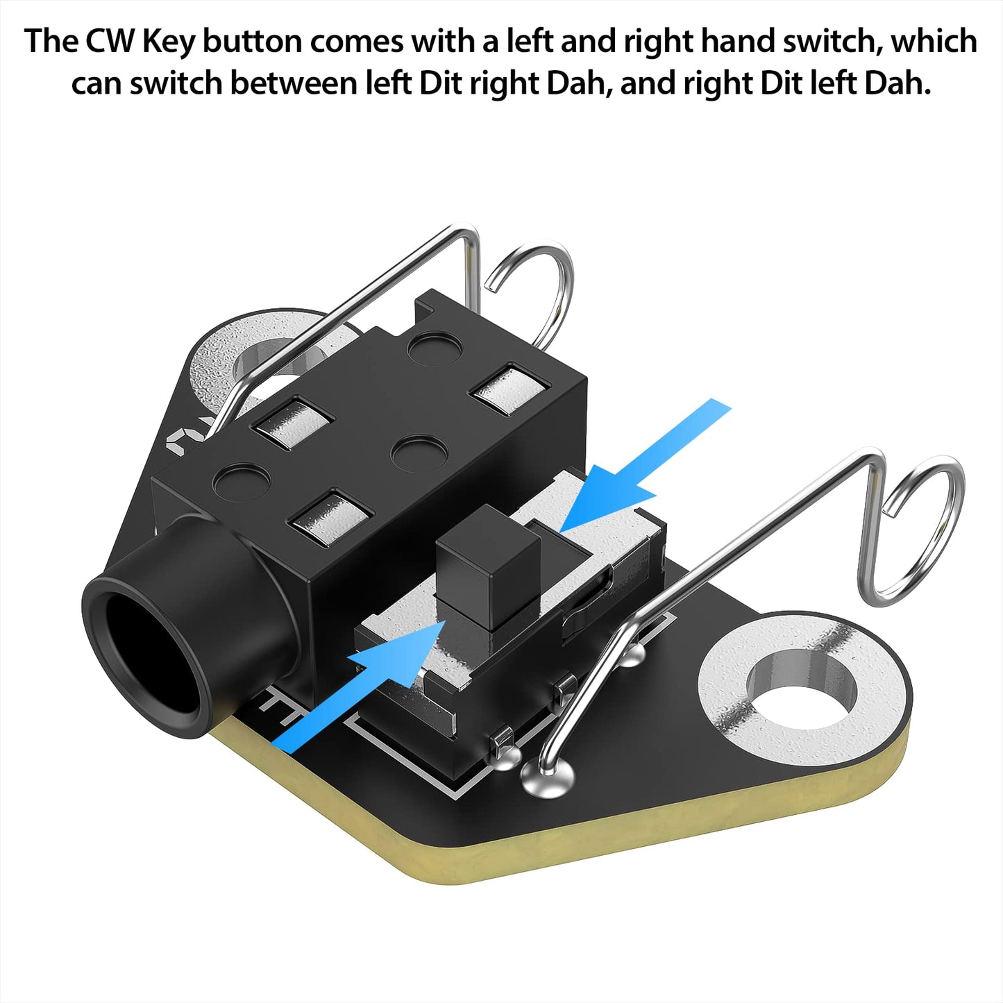 Introducing our CW Keys Replacement for MCT01 and MCT02, designed for seamless Morse code operation. Switch effortlessly between left and right-hand modes with dual switches. With a 3.5mm stereo receptacle, setup is a breeze. Compact and meticulously crafted for optimal performance.