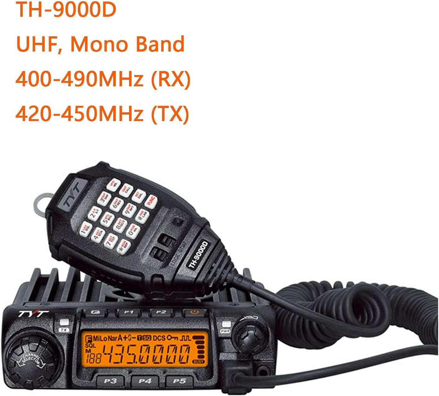 TH-9000D UHF FRS Two-Way Radio: Powerful 65W/45W output, 200 channels, CTCSS/DCS privacy, remote control, and versatile features for seamless communication.