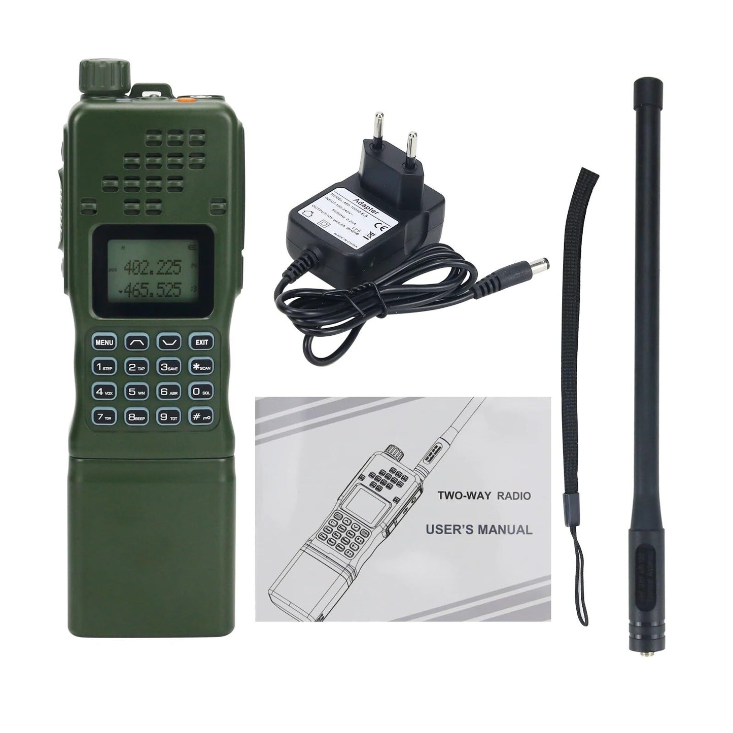 Professional two way radio: 15W power, VHF/UHF frequencies, 128 channels, LCD display, K-port, SMA-Female compatibility, versatile charging options, advanced features for secure communication. Ideal for reliable long-range communication in any environment.