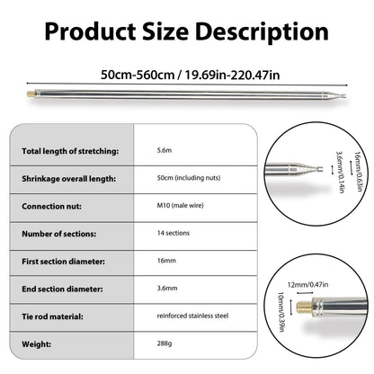 5.6m Telescopic Metal Long Radio Antenna - putikeeg