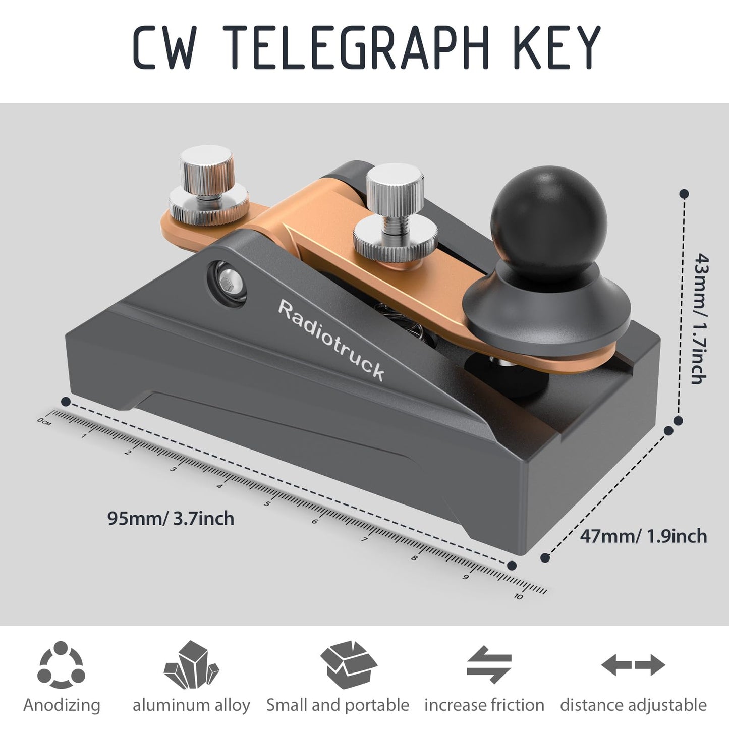 CW Morse Code Keys: Precision and Comfort Exquisite PC board with 3.5mm stereo receptacle. Dual magnetic return force (400g-1000g). Adjustable Dit & DAH paddle distances. Non-slip pads and weighted base for stability.Ideal for radio enthusiasts, CW Morse code keys offer enhanced performance and comfort.