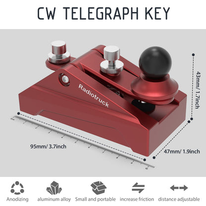 CW Morse Code Keys: Precision and Comfort Exquisite PC board with 3.5mm stereo receptacle. Dual magnetic return force (400g-1000g). Adjustable Dit & DAH paddle distances. Non-slip pads and weighted base for stability.Ideal for radio enthusiasts, CW Morse code keys offer enhanced performance and comfort.