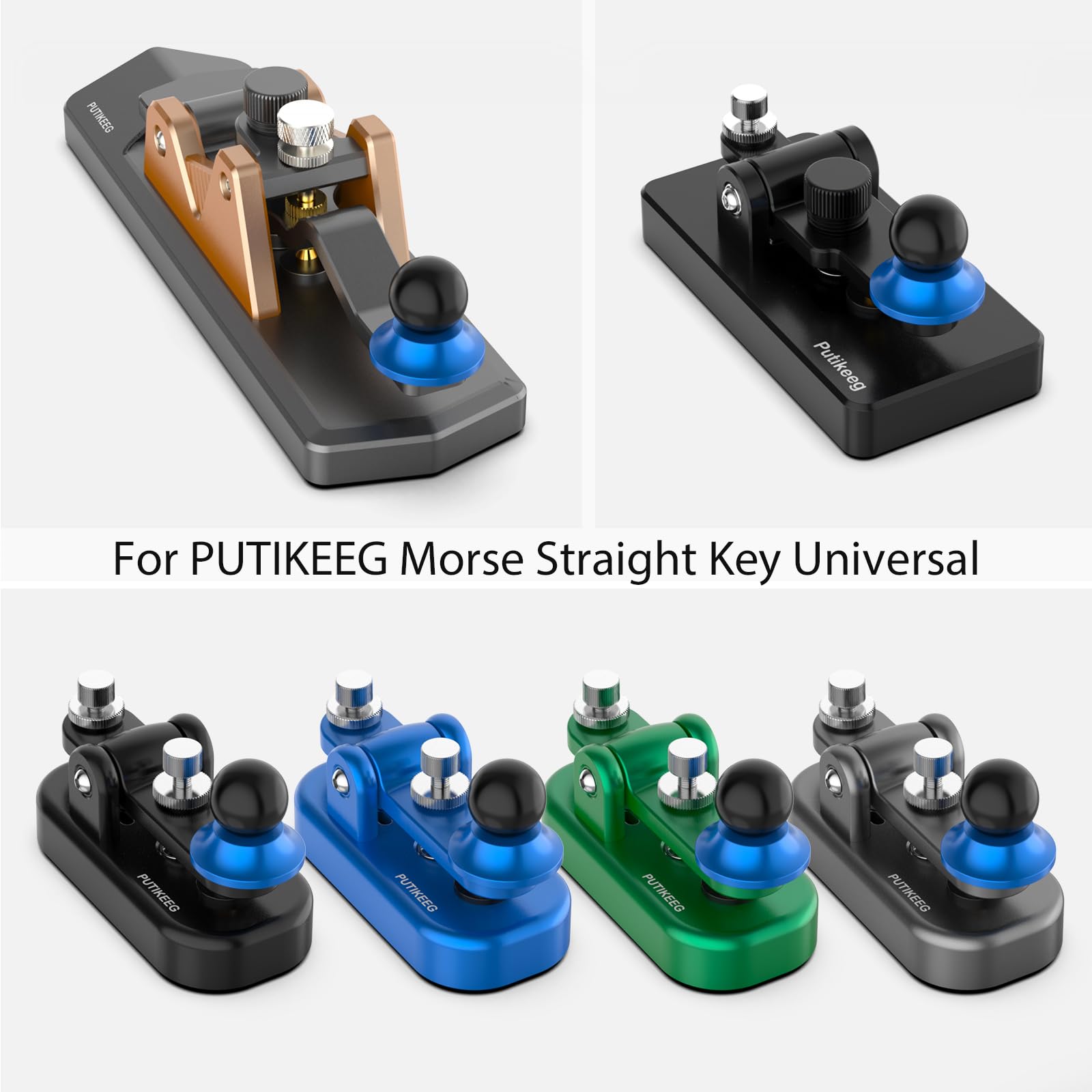 This 06 Blue pushbutton replacement head is a universal fitting designed for Putikeeg Morse Straight Keys.