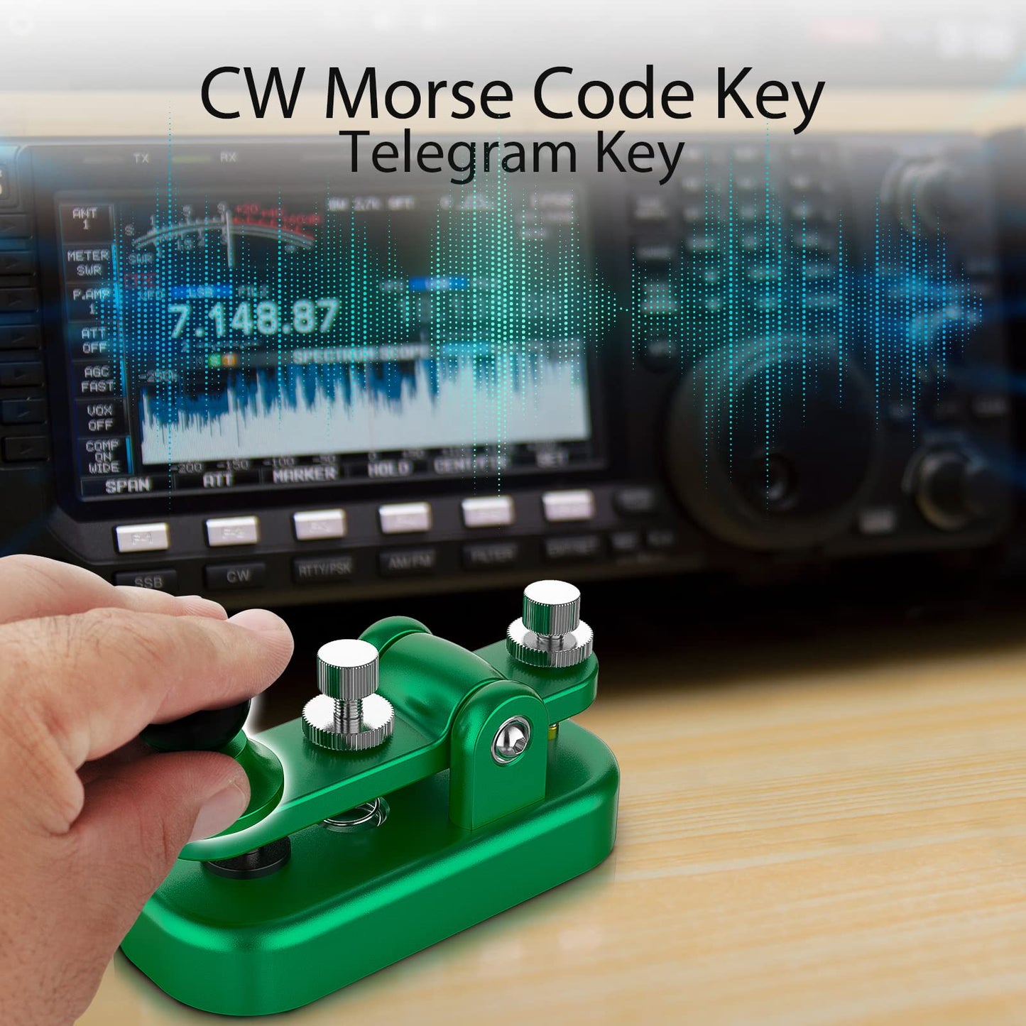 This 06 Green pushbutton replacement head is a universal fitting designed for Putikeeg Morse Straight Keys.