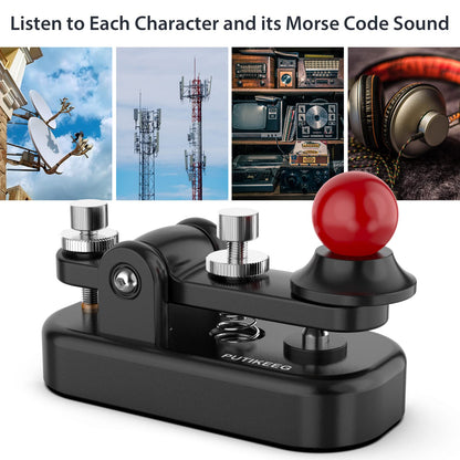 The CW Morse Straight Key Mini offers precise and comfortable Morse code operation. This Straight Key Morse features tool-free paddle adjustment, a powerful magnetic return, and stable silicone foot pads. Made from durable 6061T6 aluminum alloy with NMB Japan bearings and 304 stainless steel screws, it is lightweight and portable, perfect for any radio device.