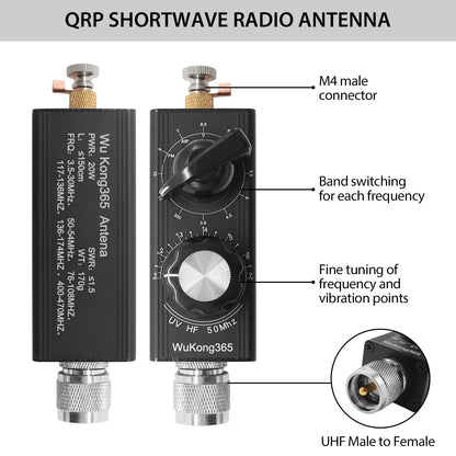 The Shortwave Radio Antenna -7/14/21/29MHZ expands your radio listening options to include shortwave frequencies, increasing the potential for accurate and long-distance communication. With a wider range of frequencies, this antenna allows you to stay connected and informed even in remote locations.